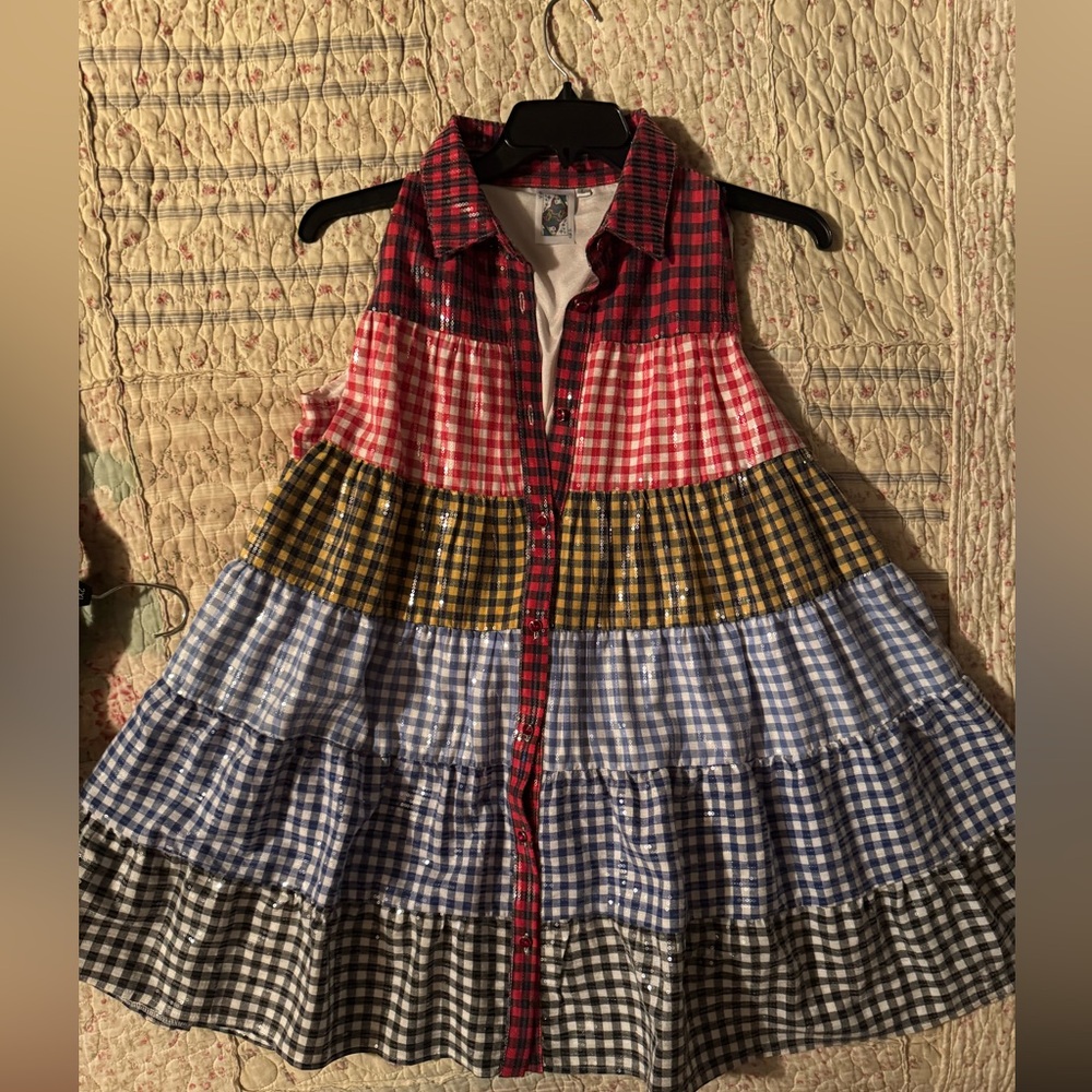 Sold - QUEEN OF SPARKLES Multicolor Plaid - Full Clear Sequin Mini Dress